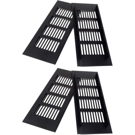 4 pièces en alliage d'aluminium noir rectangulaire évent couverture soffite évents pour armoire armoire à chaussures armoire (1/5)