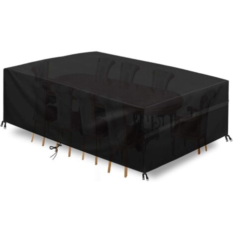 Housse de protection Housse de meubles Housse de meubles de jardin Housse de table d'extérieur Bâche imperméable Tissu Oxford, avec corde et boucle de verrouillage (210D, 180 x 120 x 74 cm) (1/5)