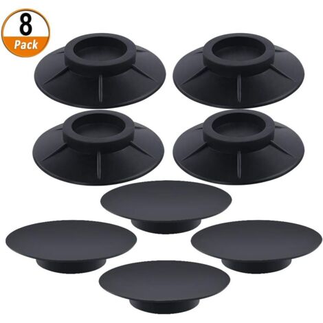 Lot de 8 tampons anti-vibrations pour lave-linge en caoutchouc pour lave-linge séchant à tambour (10 cm, noir) (1/5)