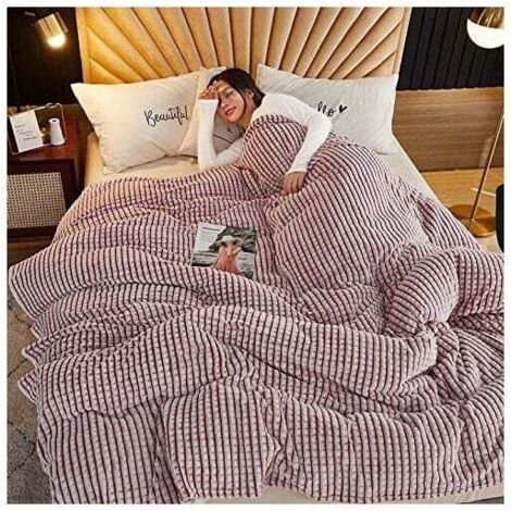 Couverture à carreaux, couverture épaisse douce et confortable, peut être utilisée comme draps de lit, couverture pour enfants (rose, 70 100cm) (1/5)