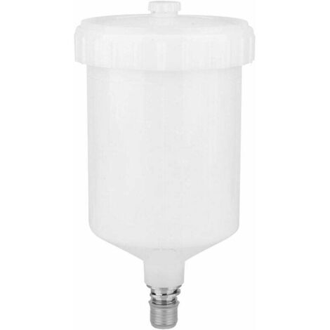 Pot de Pistolet de Pulvérisation de Peinture, 600Ml Gobelet de Peinture à Gravité D'Air en Plastique de Connecteur de Filetage Outils Pneumatiques pour Pistolets de Pulvérisation de Automobile (1/5)
