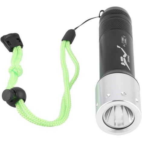 Lampe torche de plongée à LED, lampe de poche étanche T6 6000 lm, lumière de remplissage de photographie sous-marine de 100 m avec 3 modes d'éclairage réglables pour la plongée, l'alpinisme, l'aventur (1/5)