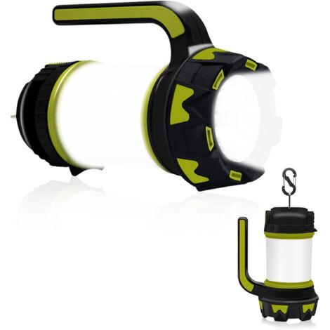 Lanterne de camping rechargeable à LED Lampe de poche portable 6 modes Lampes de tente Banque d'alimentation multifonctionnelle Projecteur étanche IPX4 Câble USB inclus [Classe énergétique A++] (1/5)