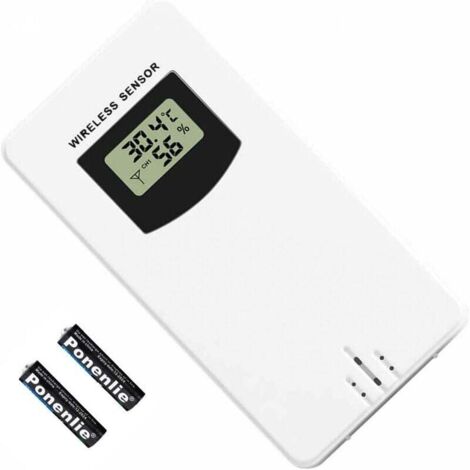Accessoires De Station Météo, Capteur De Remplacement Extérieur De Moniteur De Température De Sonde De Capteur sans Fil+2Piles AA (1/5)