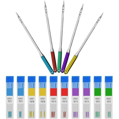 MSBD 30 pcs Aiguilles Machine a Coudre 9\\/11\\/14\\/16\\/18 Aiguille a Coudre Aiguille Universelle Machine a Coudre pour Cuir Jeans Machine a Coudre (1/5)