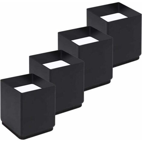 Rehausseur Pieds de Lit Lot de 4 Acier Carbone, Risers de Meubles Ajoutent Hauteur de 5CM, Triomphe, Rehausseurs de Table, Chaise ou Canapé, Gain d’Espace pour Bureau et Bedding (le noir) (1/5)