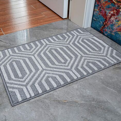 Time Cloister Designs Paillasson d'intérieur gris 50 x 80 cm avec envers en caoutchouc antidérapant et résistant à la saleté (1/4)