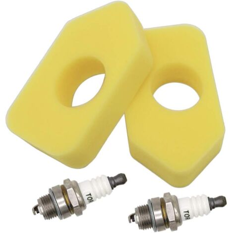 Bougies et bougies d'allumage en mousse jaune SWNKDG 2 pièces pour moteurs Briggs & Stratton Classic, Sprint et Quattro (1/5)