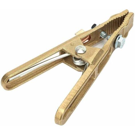 Pince de Masse Soudure, 260A Mâchoire Lourde en Laiton, Pince de Terre de Soudage pour Poste de Soudage Welder Or (1/5)