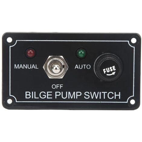 Commutateur de pompes de cale, indicateur LED 12 V DC Panneau de pompe de cale Interrupteur marche/arrêt manuel/Auto Boat Marine (1/5)