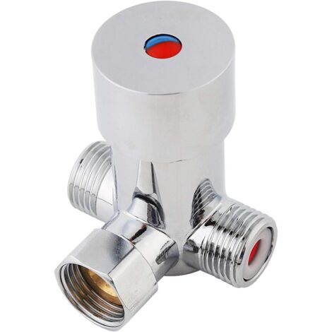 Vanne eau chaude et froide G1/2 Mitigeur eau chaude et froide Mitigeur thermostatique Contrôle automatique de la température du robinet (1/5)