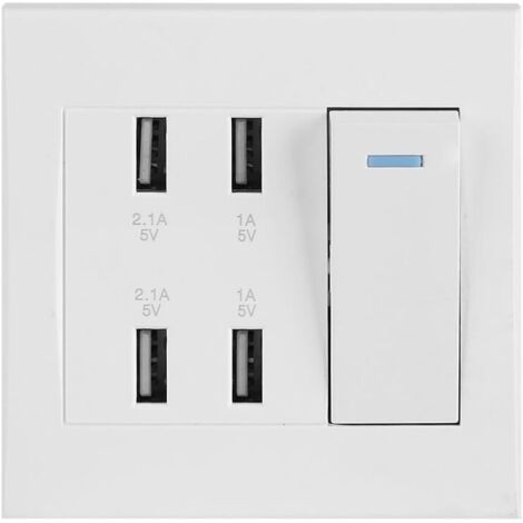 Prise murale USB chargeur intelligent prise panneau outil décoration de la maison prise de courant professionnelle 10a 4 Ports (1/4)