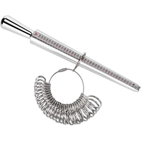 Ring Sizer Doigt Taille Mesure Jauge Anneaux Doigt Jauge Anneau Outil avec Anneau Mandrin (1/5)