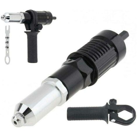 Adaptateur de pistolet à riveter, pistolet à riveter électrique avec boîtier en fonte d'aluminium et poignée antidérapante pour perceuse sans fil outil d'insertion de riveteuse électrique (1/5)