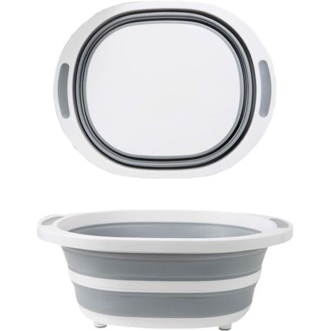 Plateau à vaisselle pliable planche à découper Combo 10L lavabo portable poêle à vaisselle pliable bac à vaisselle sur l'évier vaisselle pour maison cuisine RV camping accessoires (15,75'' x 12,48'') (1/5)