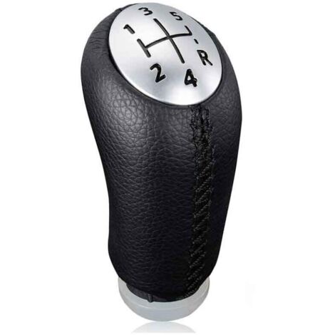 Pommeau de levier de vitesse manuel pour Renault Clio III 2005-09, Megane 2 Laguna 2003-09, cuir noir, avec adaptateur (1/5)