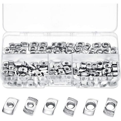150 pièces 20 série T écrous Kit M3/M4/M5 T fente écrou Kit tête de marteau écrou fixation pour profilé en aluminium (1/5)