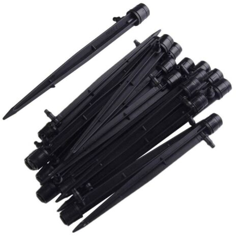 25/50 pièces goutteurs d'irrigation à débit d'eau réglable à 360 degrés sur piquet émetteur goutte à goutte système, modèle, magasin de maison et de jardin pour tube de 4mm/7mm (25pc) (1/5)