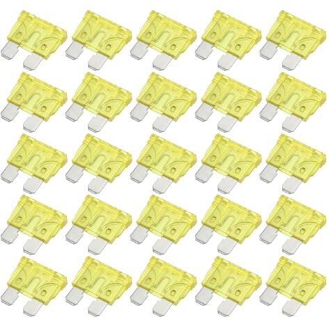 Lntyq 25pcs Lame Style Fusible 20A Lame Style Fusible pour Voiture Bateau Jaune (1/5)