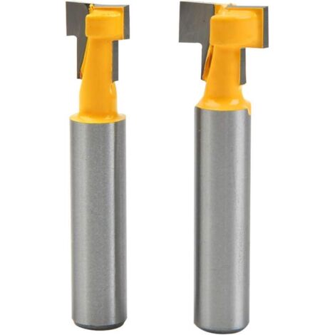 PIECES Fraise à rainurer en forme de T avec manche en acier de 8 mm, fraise à rainurer 3/8" et 1/2" pour ciseau à bois (1/5)