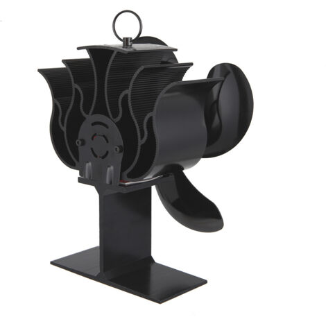 AIDUCHO Ventilateur À Chaleur 4 Lames Pour Foyer Au Bois Poêle À Brûler - Ventilateur Écologique Et Efficace (Noir) (1/5)