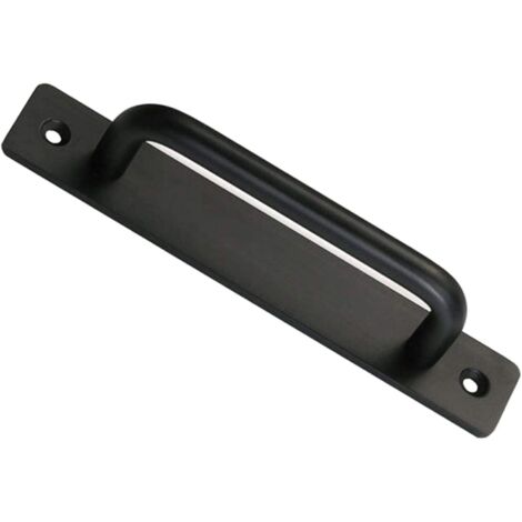 AIDUCHO Poignée De Porte De Grange En Alliage D'aluminium Robuste, Poignées De Sécurité Pour Intérieur Et Extérieur, Poignée De Porte Coulissante Simple Et Moderne (Noir, Taille : 150 Mm, 2pcs)