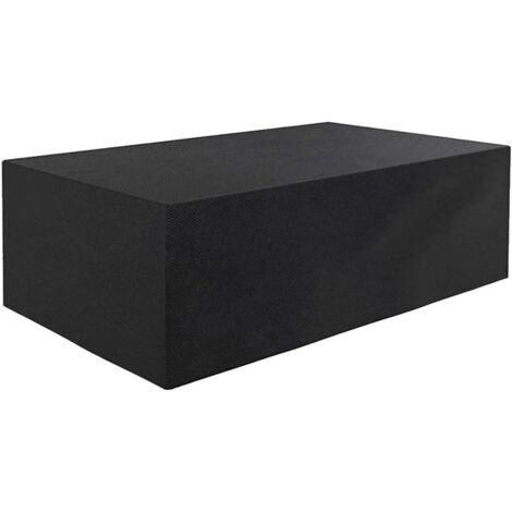 Housse Salon De Jardin Différentes Tailles Protection Bache Table De Jardin Mobilier Extérieur Imperméable Coupe-Vent Anti-Uv Résistant Au Froid Housse De Meuble Tissu Oxford Noir 200x200x80cm
