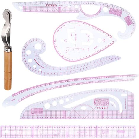Règle De Couture Diy Kit De 7 Règles Métriques En Plastique Courbe Règles De Classement Pour La Couture Motif De Couture Modèle De Dessin Pliable Pour Couture Règle De Coupe Multi-Usages