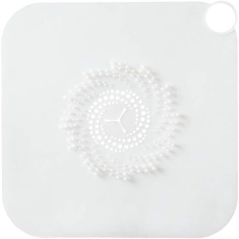 Couvercle De Drain De Douche, Attrape-Cheveux En Silicone, Siphon De Baignoire Pour Douche (Blanc) (1/5)