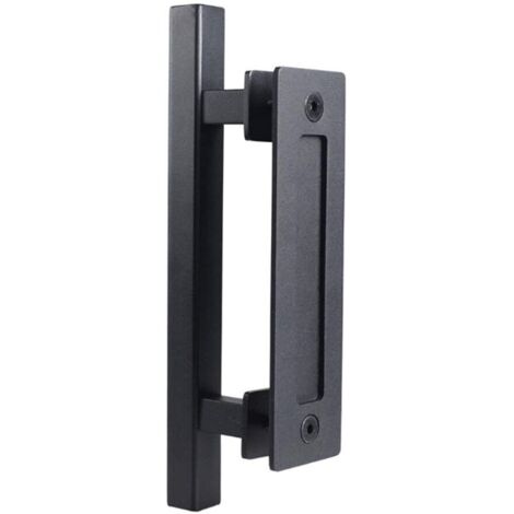 AIDUCHO Poignée De Porte Coulissante En Acier Inoxydable, Poignée De Porte De Grange Coulissante - Poignée Carrée Simple 30cm - Noir (1/4)