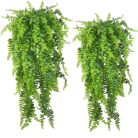 Guirlande de feuilles artificielles de 81 cm suspendues plantes en plastique de vigne verte bricolage maison fête de mariage 2 pièces (1/5)