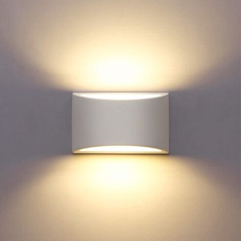 Appliques Murales Interieur, Blanc Lampe Murale LED 7W Blanc Chaud Moderne Applique Murale en Plâtre (1/5)