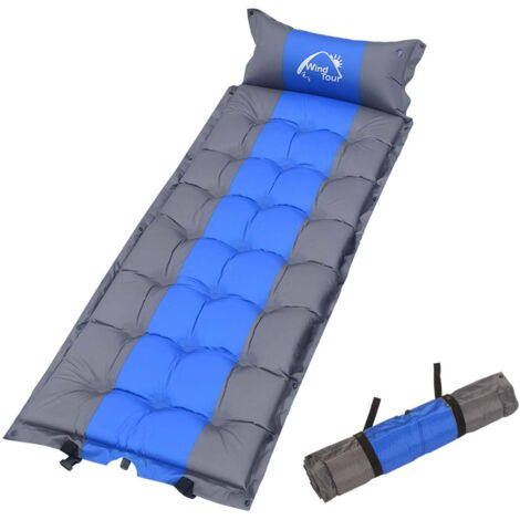 Matelas de couchage auto-gonflant avec oreiller pour le camping - Matelas pneumatique léger pour la randonnée, la randonnée, les voyages (1/5)
