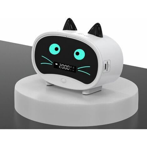 Réveil de chat de dessin animé, double réveil, haut-parleur Bluetooth, appel mains libres (1/4)