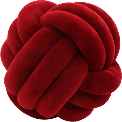 Coussin Rond Noué Coussin,Ousse De Coussin Noeud,Décoration Coussin Enfant Coussin Bébé Dos Coussin Bebe Sieste Oreiller Peluches Poupees Jouets Pour Enfantsvin Rouge 20cm