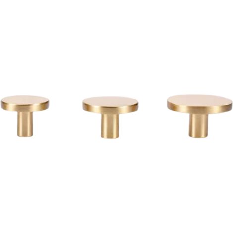 AIDUCHO 3pcs Bouton De Meubles Poignee Meuble Laiton Bouton Tiroir Poignée Boutons De Tirage Rond Boutons De Porte Avec Vis De 25mm, 25/28/33x20mm (1/4)
