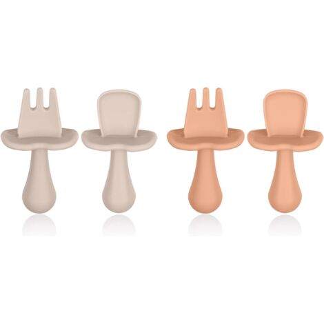 Cuillère bébé, ménagère ergonomique 4 pièces, cuillère bébé, idéale pour apprendre la diversification alimentaire, l'auto-alimentation (1/5)