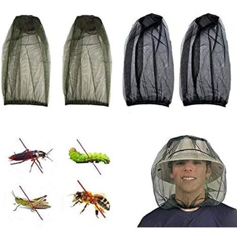 4 pièces/ensemble pêche en plein air insectifuge chapeau anti-moustique abeille Net tête filet visage couverture voyage Camping équipement (1/5)