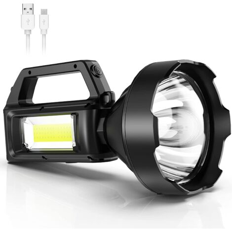 Lampe Torche LED Ultra Puissante, Lampe Torche LED Rechargeable avec Lumière Latérale (1/5)