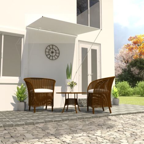Auvent rétractable - Auvent de jardin Soleil imperméable 150x150 cm Crème BV307638 - BonneVie (1/5)