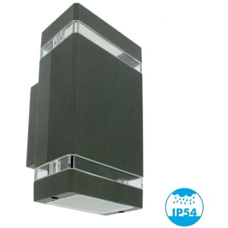 Applique LUIS Anthracite extérieure double faisceau GU10 IP54 (1/5)