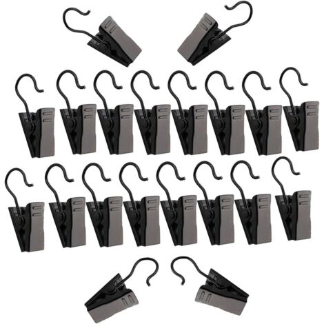 Lot de 50 petites pinces à rideaux en métal pour rideaux, images, décoration d'intérieur, arts et artisanat, noir (1/3)