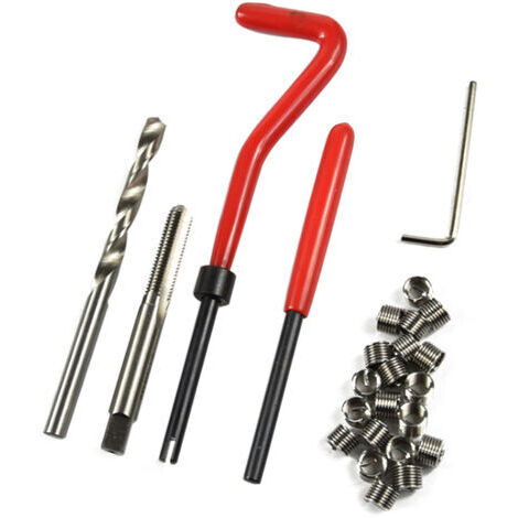 Kit de réparation de filetage 25 pièces M6 x 1.0 Filetage compatible Helicoil de 6 mm endommagé (1/3)
