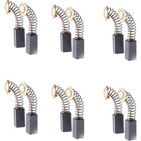 Balais de Charbon,12 Pcs Balai Charbon,Balai Charbon Meuleuse,Durable,Utilisé pour Le Marteau éLectrique,Meuleuse D'Angle,Raboteuse éLectrique,Meuleuse éLectrique, Taille (6.5X7.5X12 mm)-Fei Yu