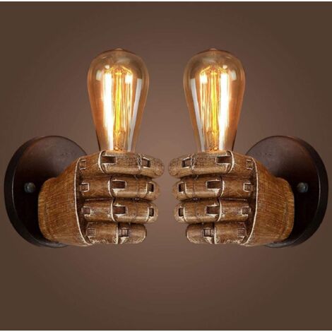 Applique murale poing antique lampe murale industrielle vintage E27 ampoule Edison fond(Ampoule non incluse) (1/5)