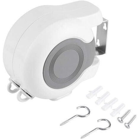 Corde à linge rétractable murale 13m – Double ligne extensible 26m – Matériaux ABS et PVC – Installation rapide incluse – Kueatily (1/5)