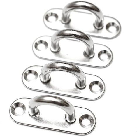 4Pcs 6mm Pontet en acier inoxydable oeil plaques Pad Eye Ring hook (1/3)
