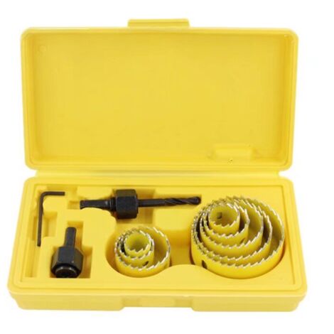 5pcs Kit Scies Cloches En Acier Carbone, Scie Cloche Reglable, Embout Scie Cloche Bois Pour Boiset Plaques De Plâtre 64 À 127 Mm , Jaune (1/4)