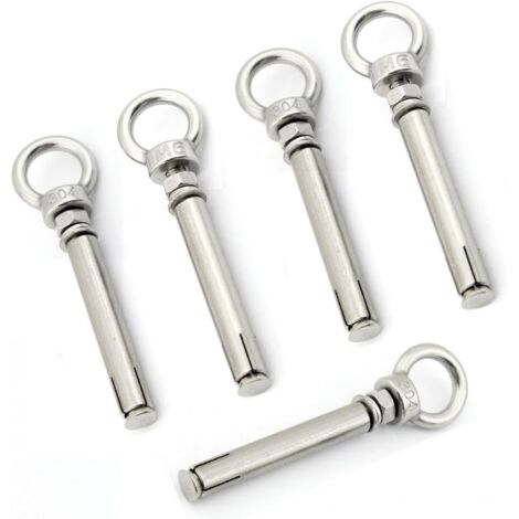 Vis M6x80mm De Boulon À Œil À Expansion Avec Anneau De Levage En Acier Inoxydable 5 Pack (1/4)