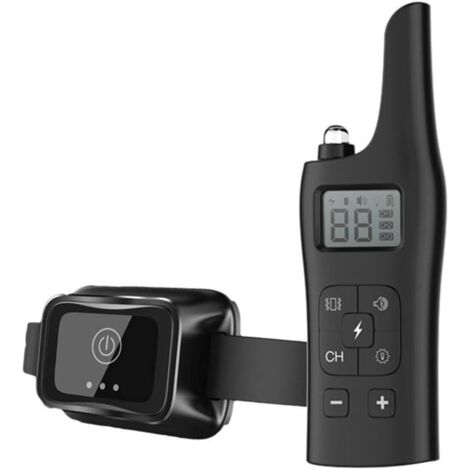 Collier De Dressage pour Chien, Collier Anti aboiement Rechargeable avec 4 Modes Vibration/ch-oc/Lumière/Beep Sonore, Récepteur imperméable et Télécommande de 800 mètres (1/5)